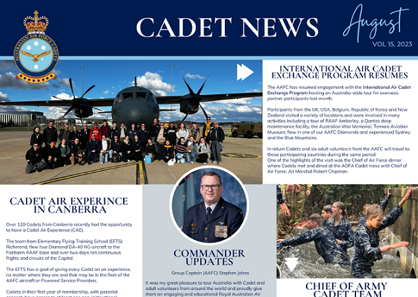 Screen shot of Edition 15 of Cadet News