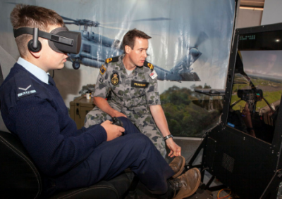 Cadet in a simulator